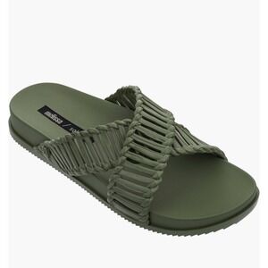 Melissa x Salinas Cosmic II Slide Sandal, Size 9, Dark‎ Green Moss, NWT